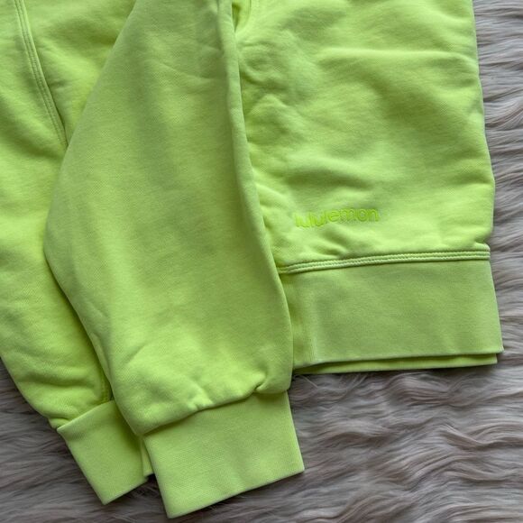 Lululemon Perfectly Oversized Crop Crew Neon Garment Dye Solid Highlight Yellow - Picture 6 of 9